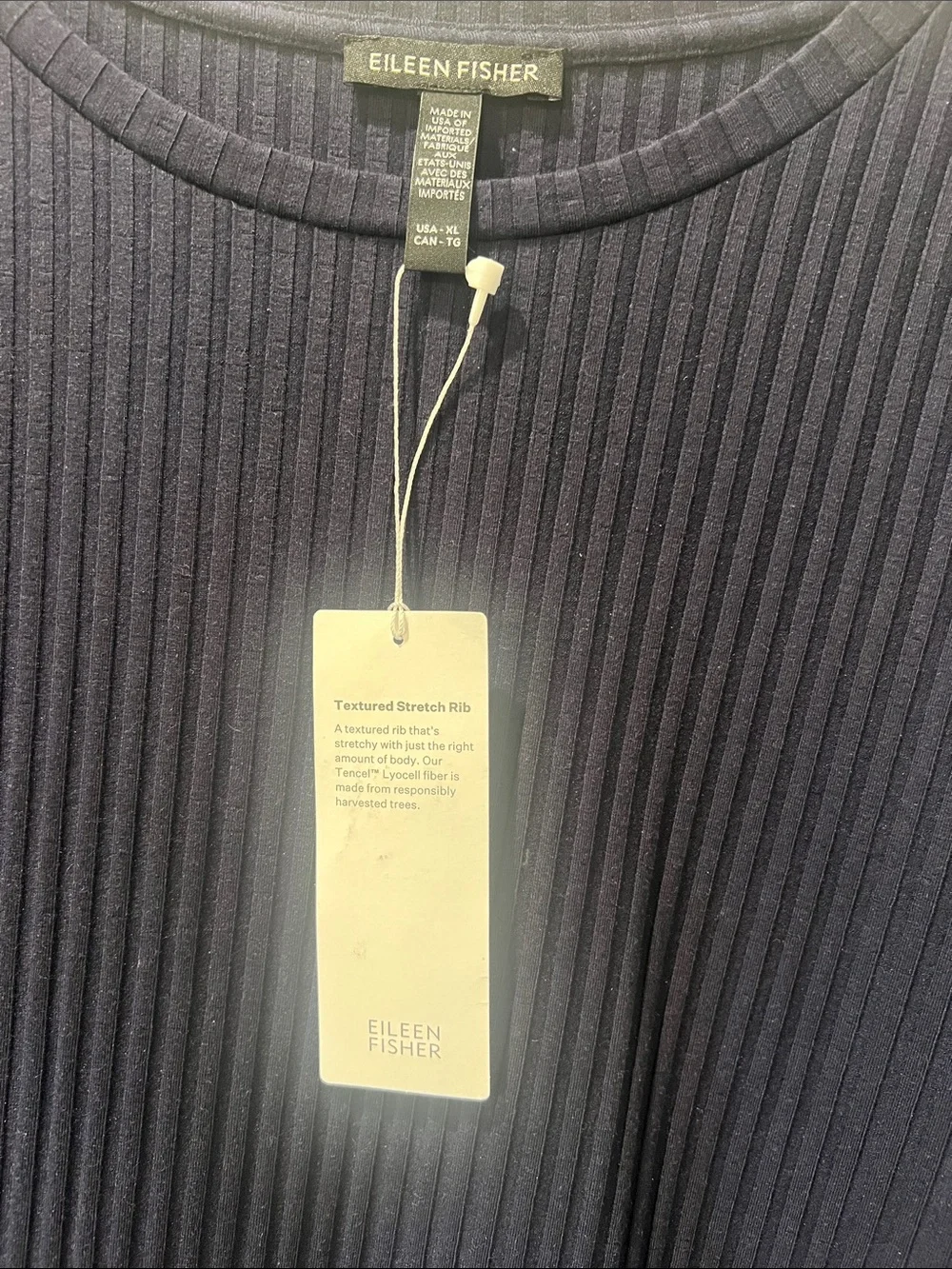 Eileen Fisher ink stretch Ribbed round neck  Sweater